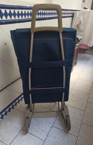 Carrito de la compra azul y rojo