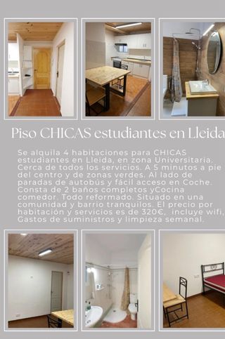Piso estudiantes chicas Lleida