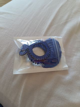 Pendientes grandes azul flamenca