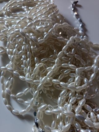 Cuentas Abalorios Perlas y Plata