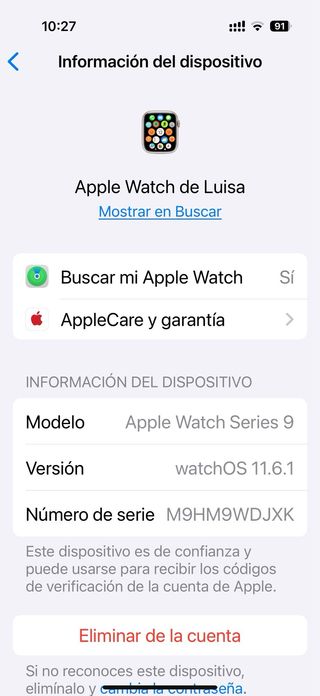Apple Watch Series 9 (41mm) Plata