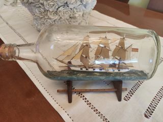 Barco en botella velero antiguo
