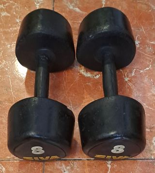 PESAS 2 MANCUERNAS DE 8KG DE CAUCHO