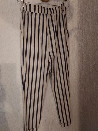 Pantalón rayas beige y negro talla S
