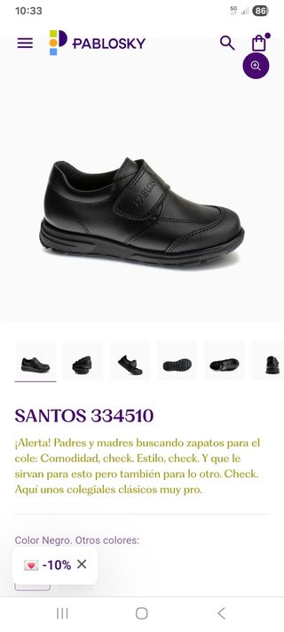 Zapatos Pablosky Niño Talla 37 Negros