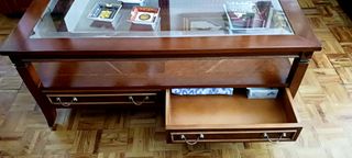 Mesa de centro madera con cajones