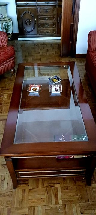 Mesa de centro madera con cajones