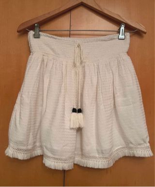 Minifalda Zara blanca rota