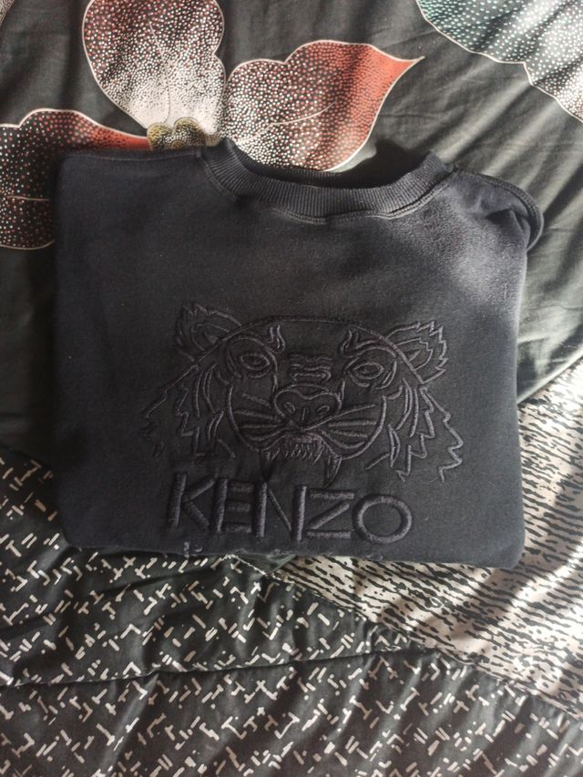Sudadera Kenzo Negra con Logo Tigre