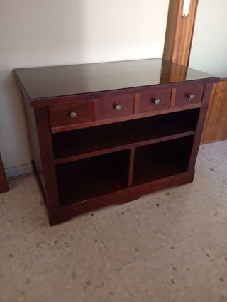 Mueble TV madera con baldas, medidas 90x50x66 