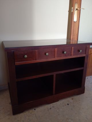 Mueble TV madera con baldas, medidas 90x50x66 
