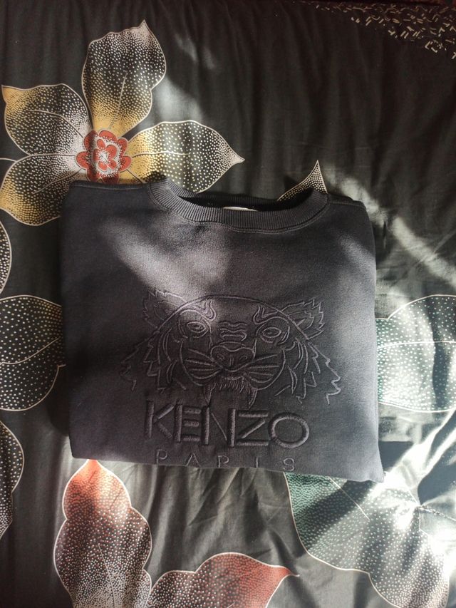 Sudadera Kenzo Negra con Logo Tigre