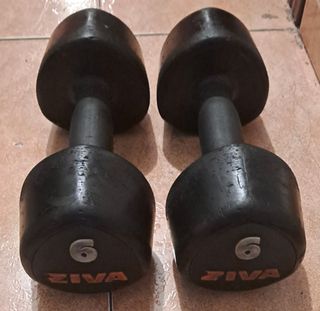 PESAS 2 MANCUERNAS DE 6KG DE CAUCHO