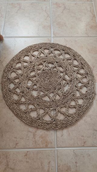 Tappeto rotondo in juta beige