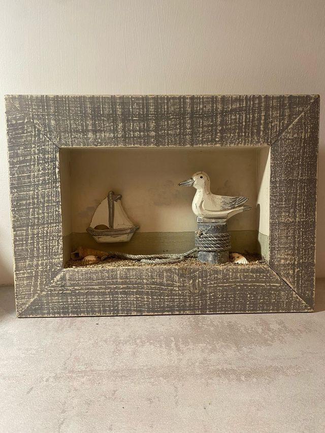 Quadro decorativo gabbiano e barca