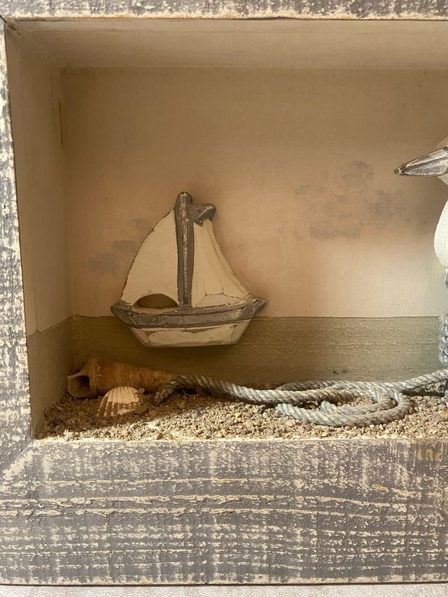 Quadro decorativo gabbiano e barca