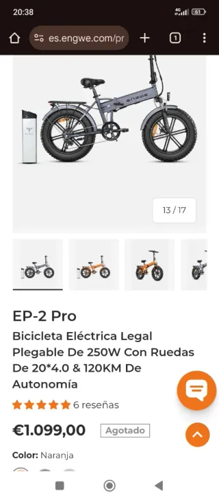 Bicicleta Eléctrica Enguwe 250W Fat Bike