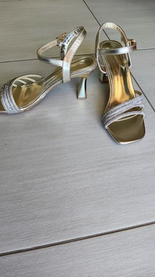 Sandali eleganti oro tacco 37
