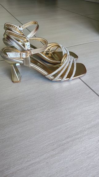 Sandali eleganti oro tacco 37