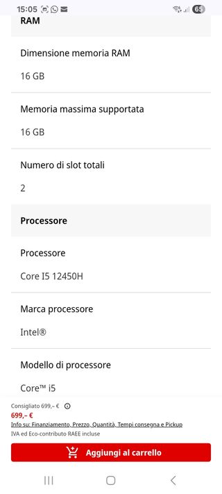 PC Portatile LENOVO IdeaPad Slim 3 15IAH8 NUOVO