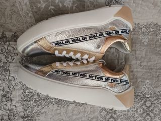 Sneakers Twinset donna oro/argento