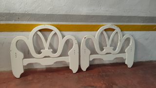 Cabeceros de madera blancos estilo vintage