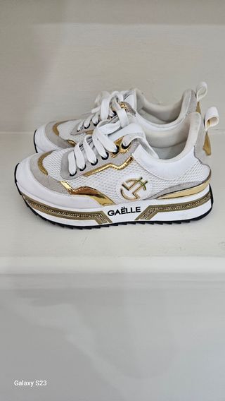 Scarpe Gaelle Paris bianche e oro