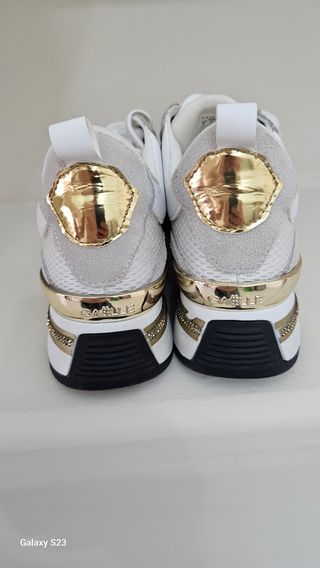 Scarpe Gaelle Paris bianche e oro