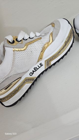 Scarpe Gaelle Paris bianche e oro