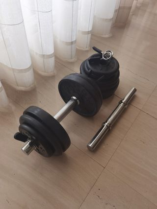 Mancuernas pesas discos y cierres