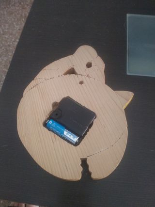 Reloj de madera, diseño gato
