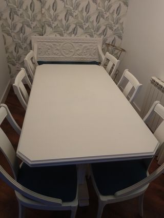 Mesa de comedor extensible de madera