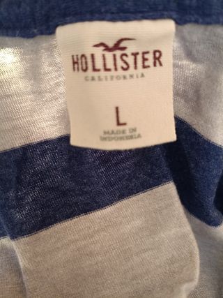 Camiseta tirantes Hollister rayas gris/azul