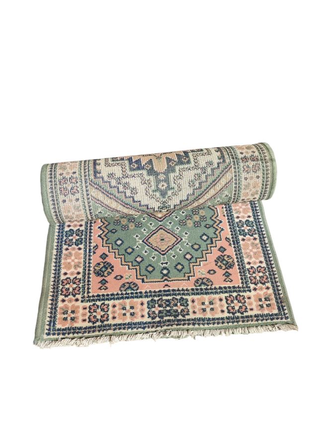 Tappeto passatoia verde e rosa 3 metri