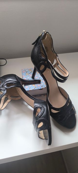 Zapatos Nine West Tacón Aguja Negros Talla 37.5