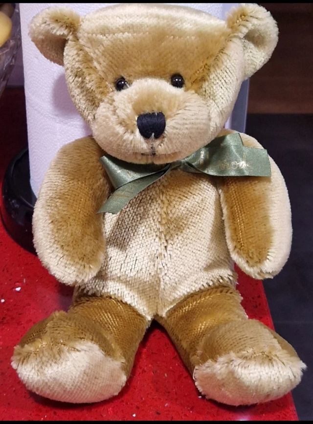 Osito de peluche Harrods con lazo verde
