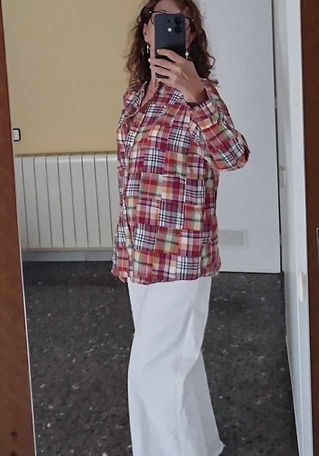 Camisa cuadros manga larga T-M/L