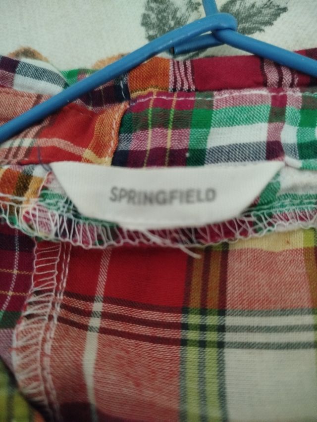 Camisa cuadros manga larga T-M/L