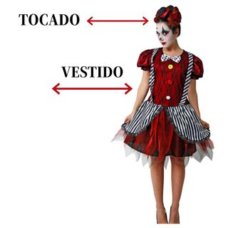 Disfraz Payaso Loco Buffon clown Art Mujer Talla S