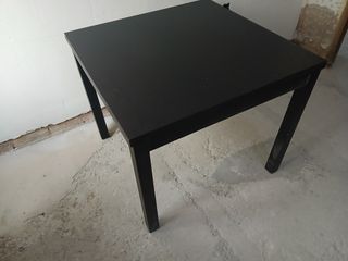 Mesa comedor madera negra 90x90cm extensible