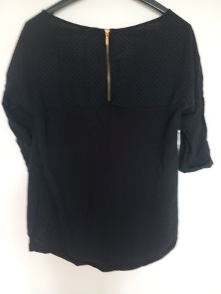Blusa Stradivarius Negra Mujer