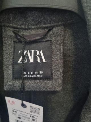 Abrigo Zara niña gris talla S
