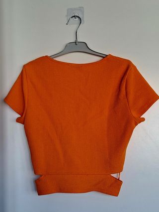 Top Bershka Naranja Corto Talla M