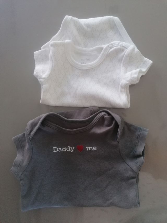 Set body neonato bianco e grigio