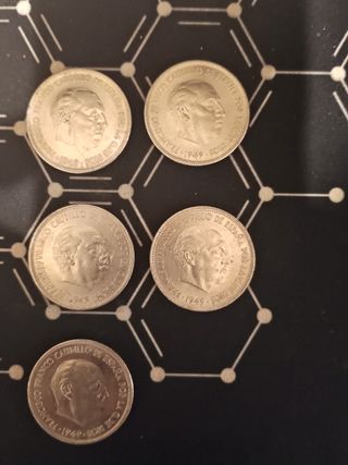 Monedas 5 Pesetas 1949 (5 unidades)