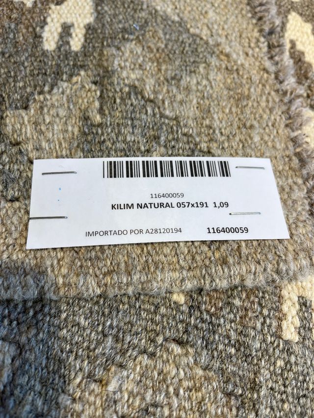 Alfombra Kilim Lana 100%. Medidas 57x191 cm.