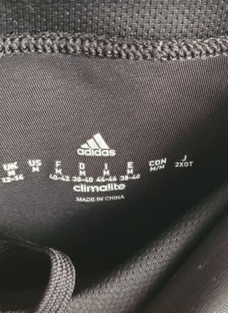 Mallas deportivas Adidas negras con rayas rosa