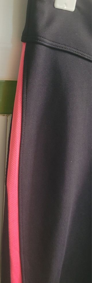 Mallas deportivas Adidas negras con rayas rosa