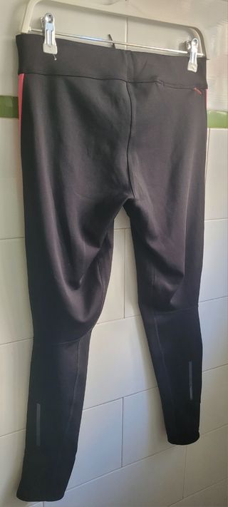 Mallas deportivas Adidas negras con rayas rosa