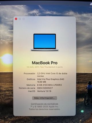 MacBook Pro 13 2017 Plata
